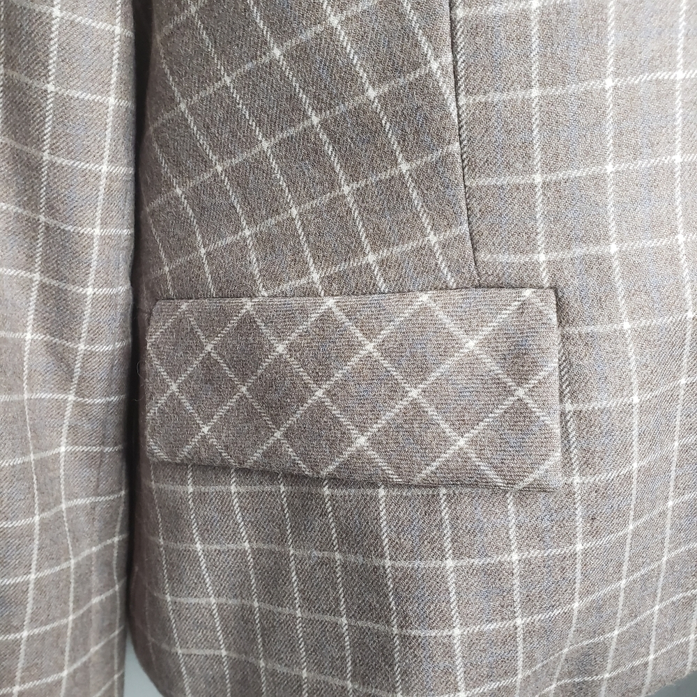Pendleton Plaid brown blazer jacket SZ 10 P - Picture 11 of 13